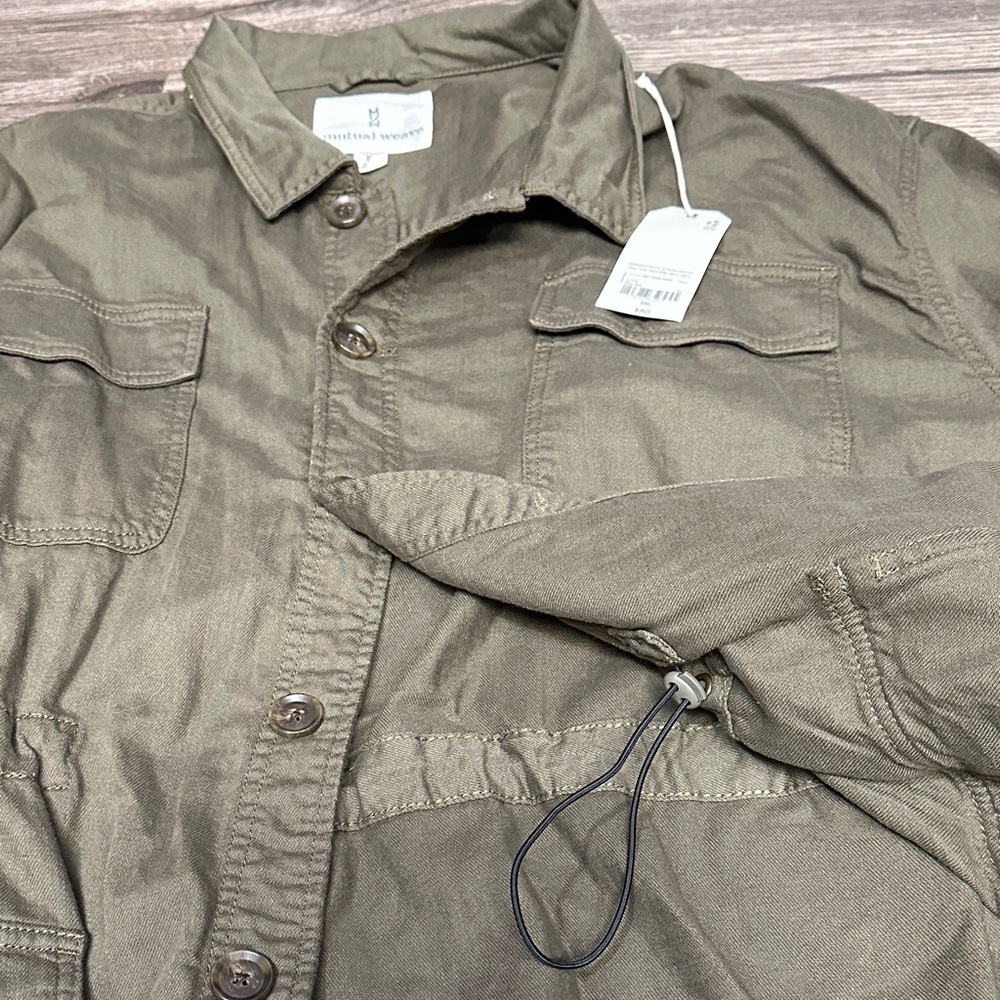 Mutual Weave Women’s Olive Utility Jacket with Drawstring Waist - Picture 9 of 13